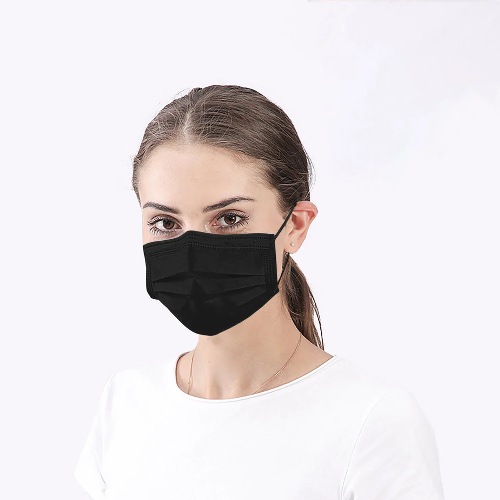 50ct Black Mask Soft, Premium Breathable MagiCare 3 Box - Comfortable, Face Ply