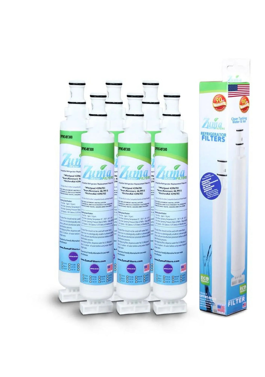 , in Filter Made - U.S.A. , , Model Whirlpool® Ice ZUMA OPFW3-RF300 and Water 6 Pack - Compatible # EFF-6001A with Brand