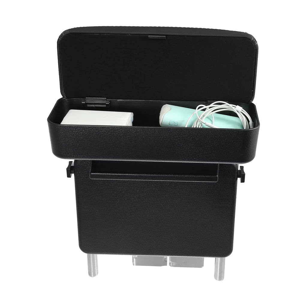 Box Seat PU Leather Organizer Car Gap Box with Armrest Armrest Armrest Adjustable Line Black Center Storage Black