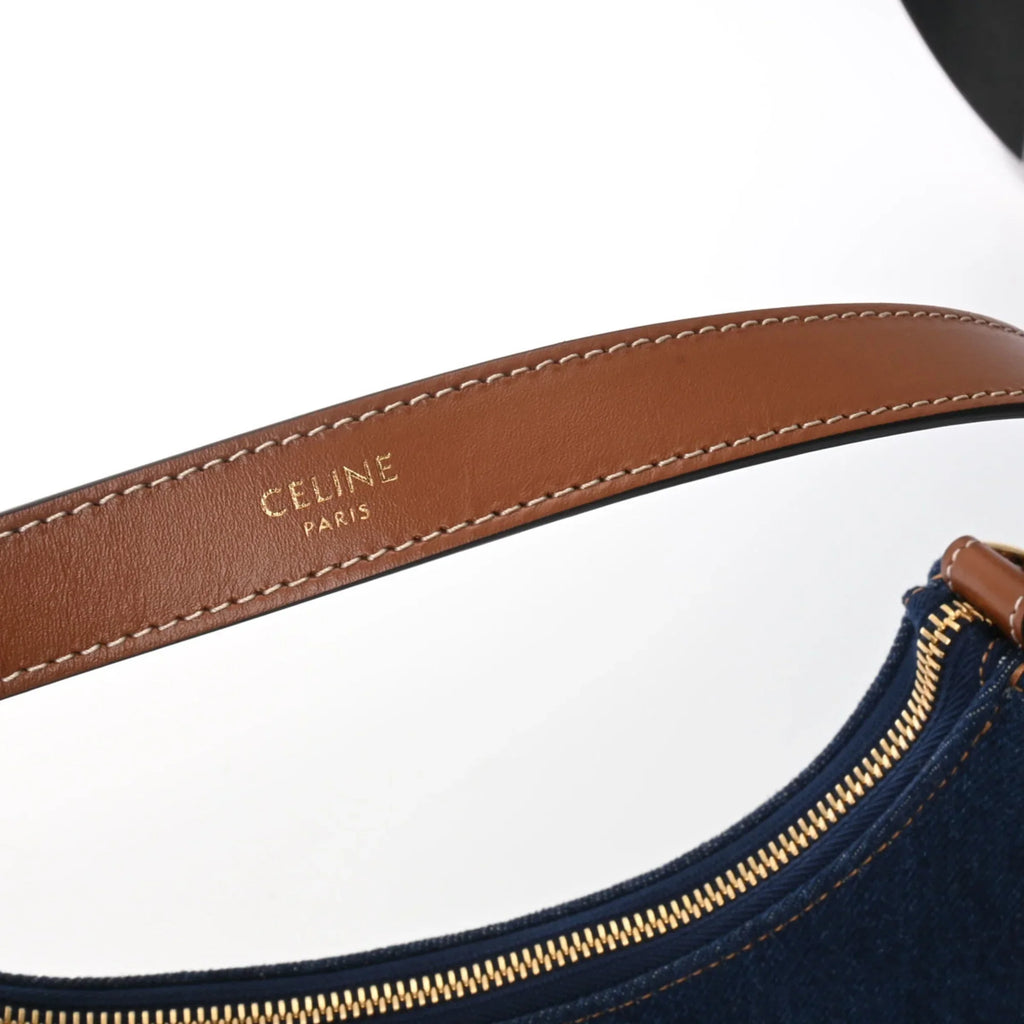 Pre-Owned (Like New) Ava Handbag 193952DKA Leather CELINE Women's Blue Denim