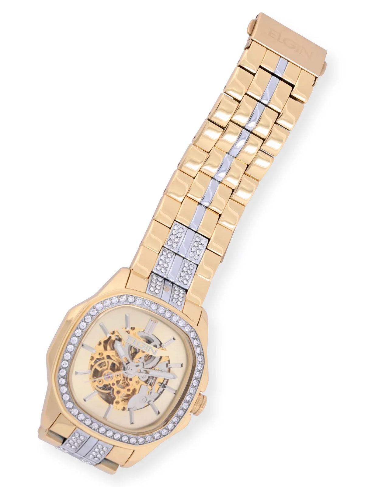 Adult Case Allow Czech Bezel and Elgin Brass Male Watch Stones (FG180018) with in with Gold