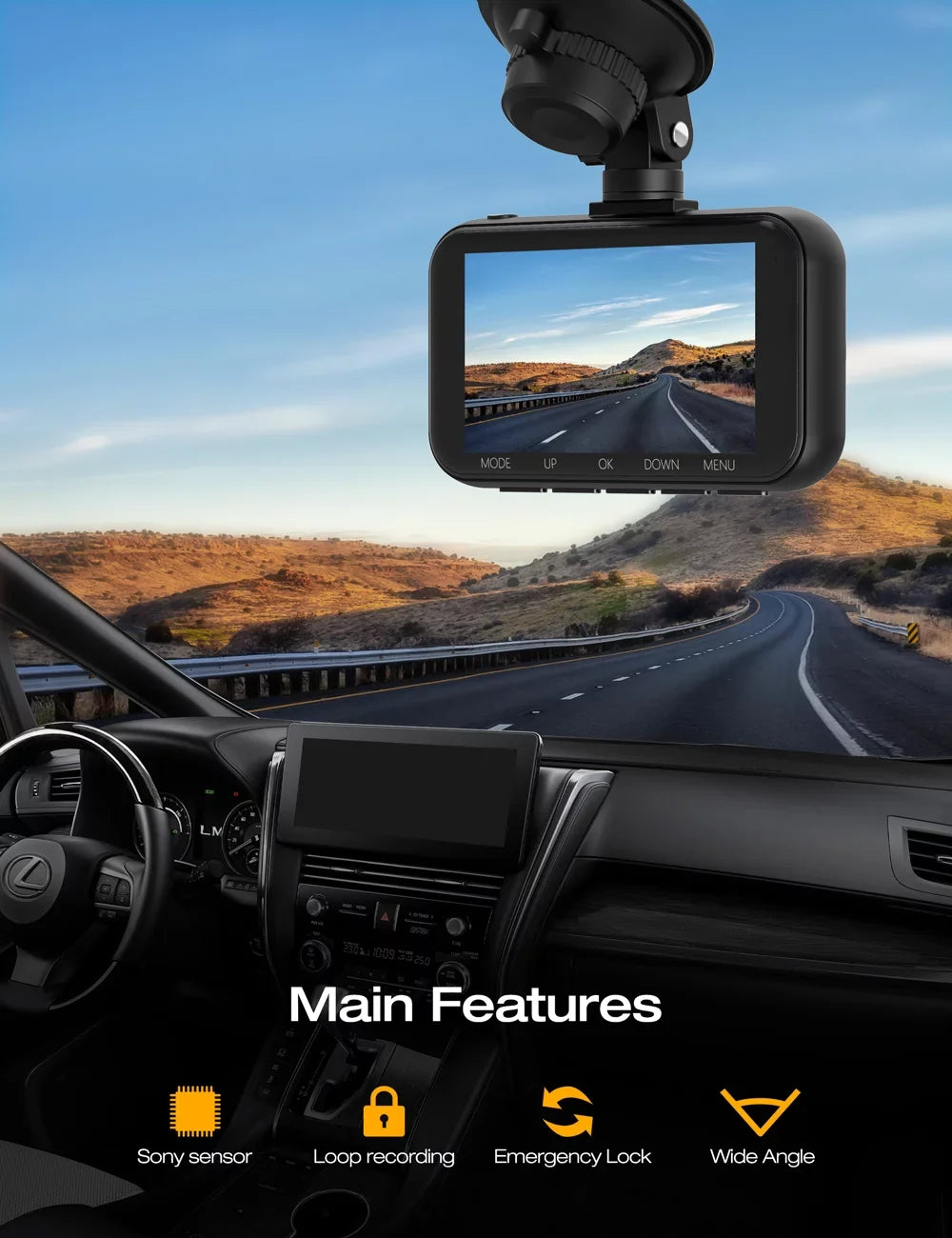 Dual Cam FHD Rear, Camera UHD WDR Camera 4K Front and Car DVR TOGUARD 1080P Dash Dash