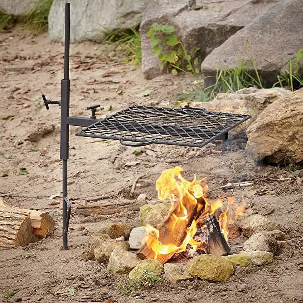 Fire Over Gear Guide Fire Carry Bag or Campfire Height Pit, Open Swivel Grill Adjustable w/Canvas