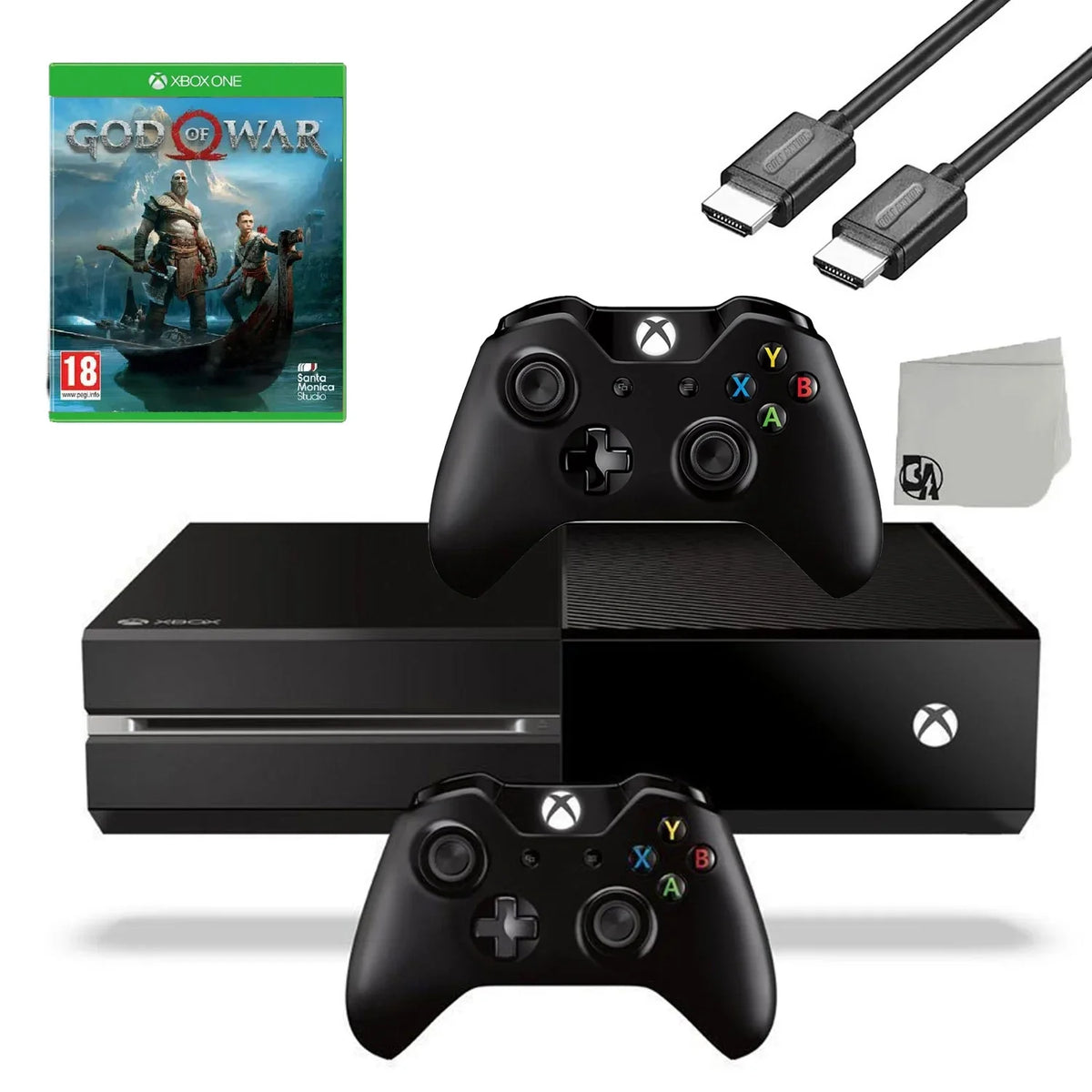 Like 500GB Game Controller God Original Gaming BOLT AXTION Included With Xbox Cable Of Console 2 HDMI War One New Microsoft Black Bundle