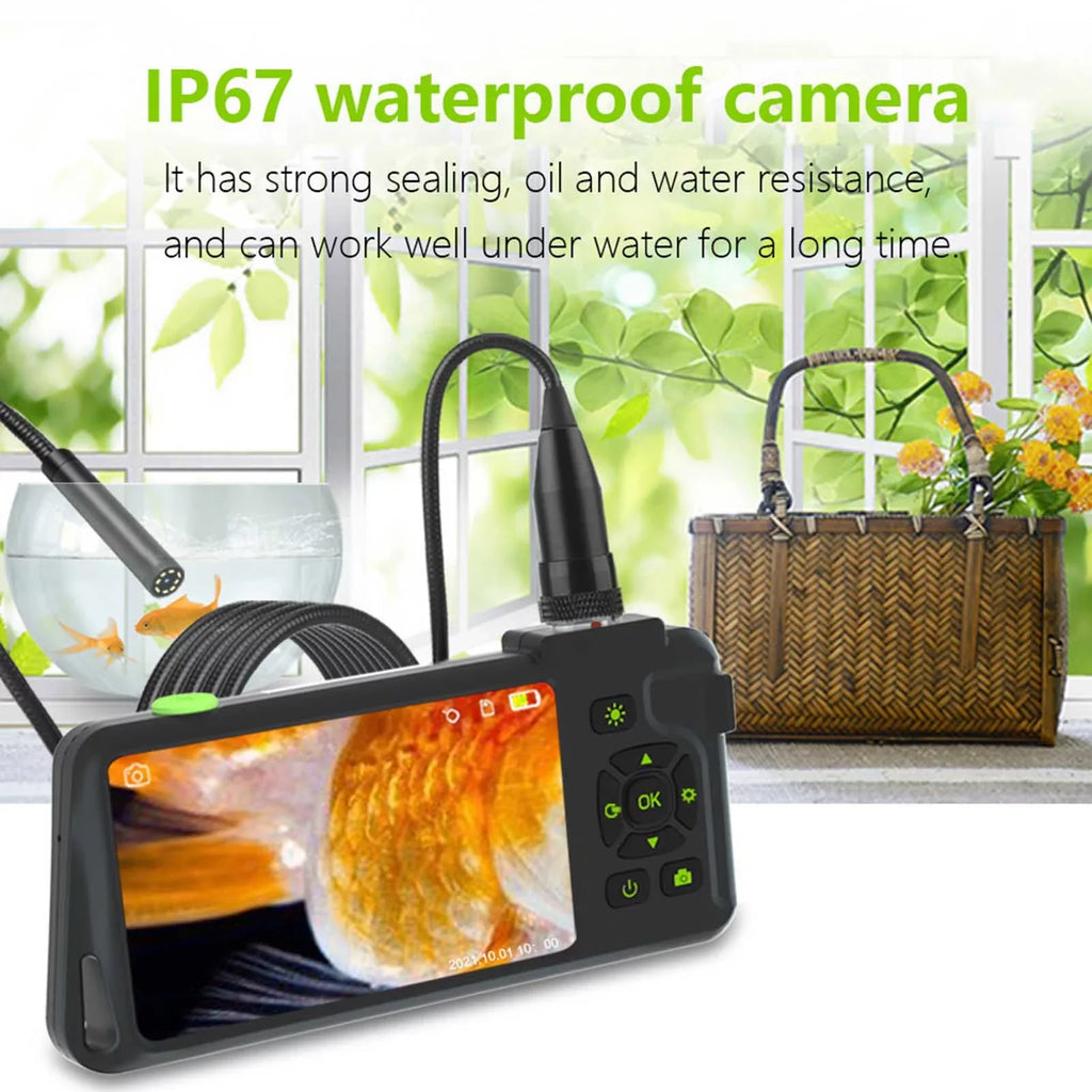 Photos Videos with Inspection Borescope 2 Industrial Color for 4.5-inch Display IPS Pixels 8 with with Docooler TF IP67 Waterproof 1080P Maintenance Million Slot Snake