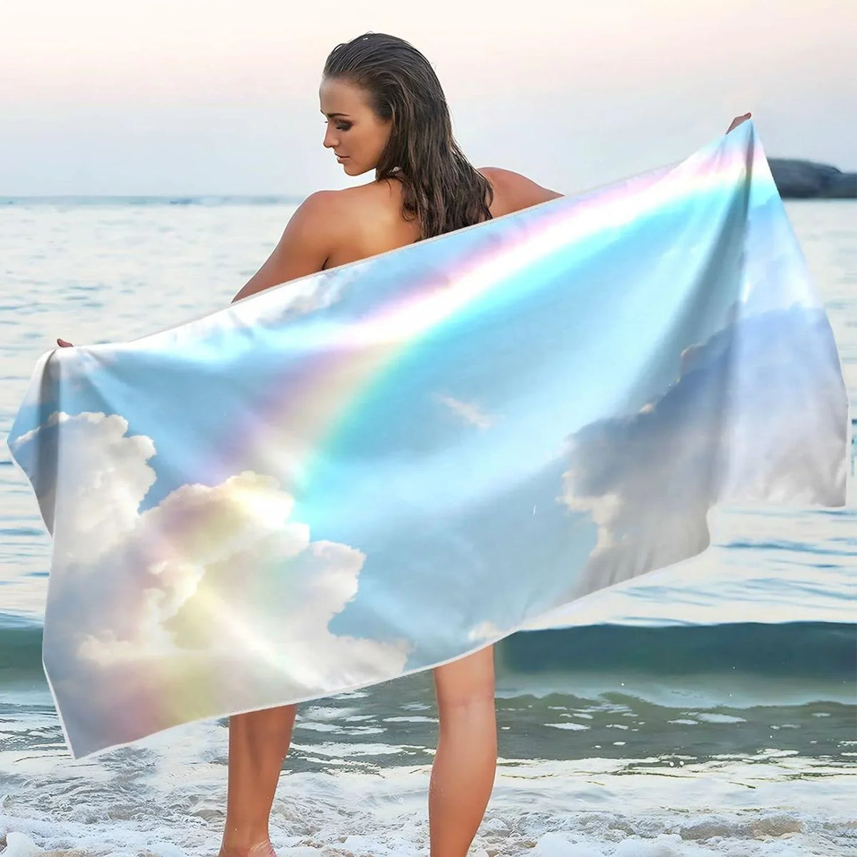 Lightweight Holiday（282） Oversized Absorbent Towels Travel Towel Beach Rainbow - Beautiful Dry Towel Swimming Bestwell Quick for Camping Super Compact -
