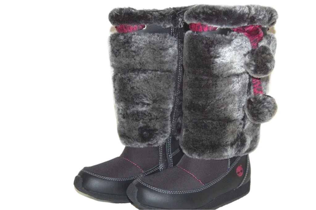 US Black Timberland Preschool Tall Youth Winterberry size 59794 1.5 Boot Fur Medium