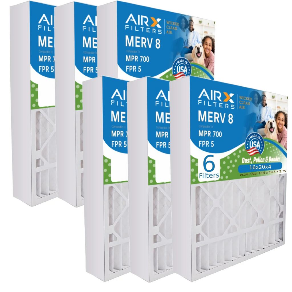 FR1000M-108 8 by Comparable Pack MERV Furnace & Compatible 5 AIR. FPR White Filter to MPR FILTERS AIRX 16x20x4 with Made 700 Premium CLEAN 6 16x20x4 WICKED Filter Air Rodgers USA