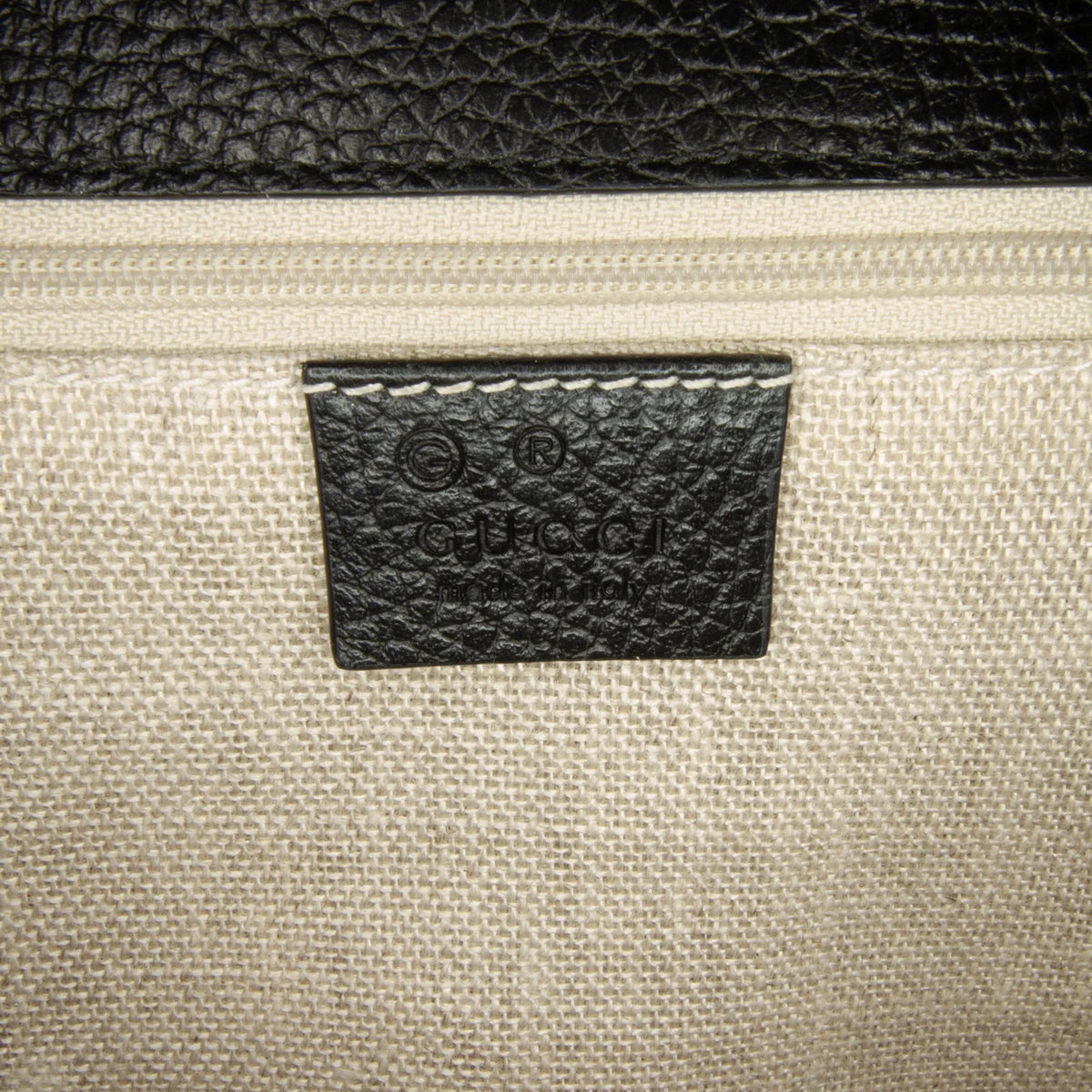 (Good) Authenticated G Leather Dollar Interlocking Crossbody Unisex Calf Gucci Medium Pre-Owned Bag Black