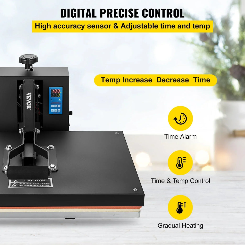 1700W to Heat TShirt Industrial Power, Vinyl, Press Press for Easy Digital and Sublimation Black 16x24 Use VEVOR Machine Heat Heat Printer Transfer