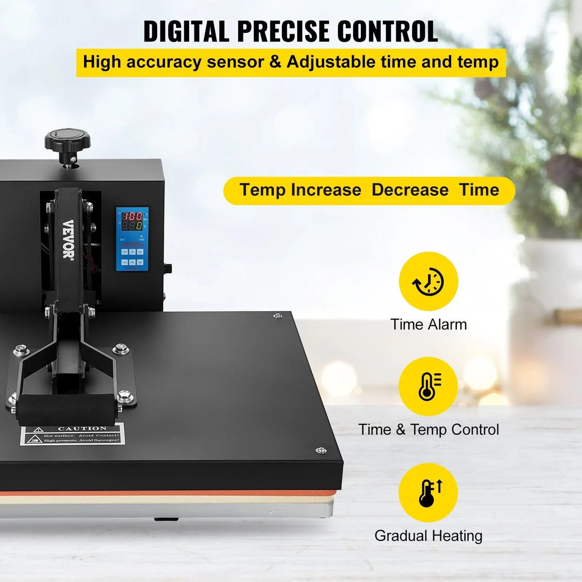 1700W to Heat TShirt Industrial Power, Vinyl, Press Press for Easy Digital and Sublimation Black 16x24 Use VEVOR Machine Heat Heat Printer Transfer