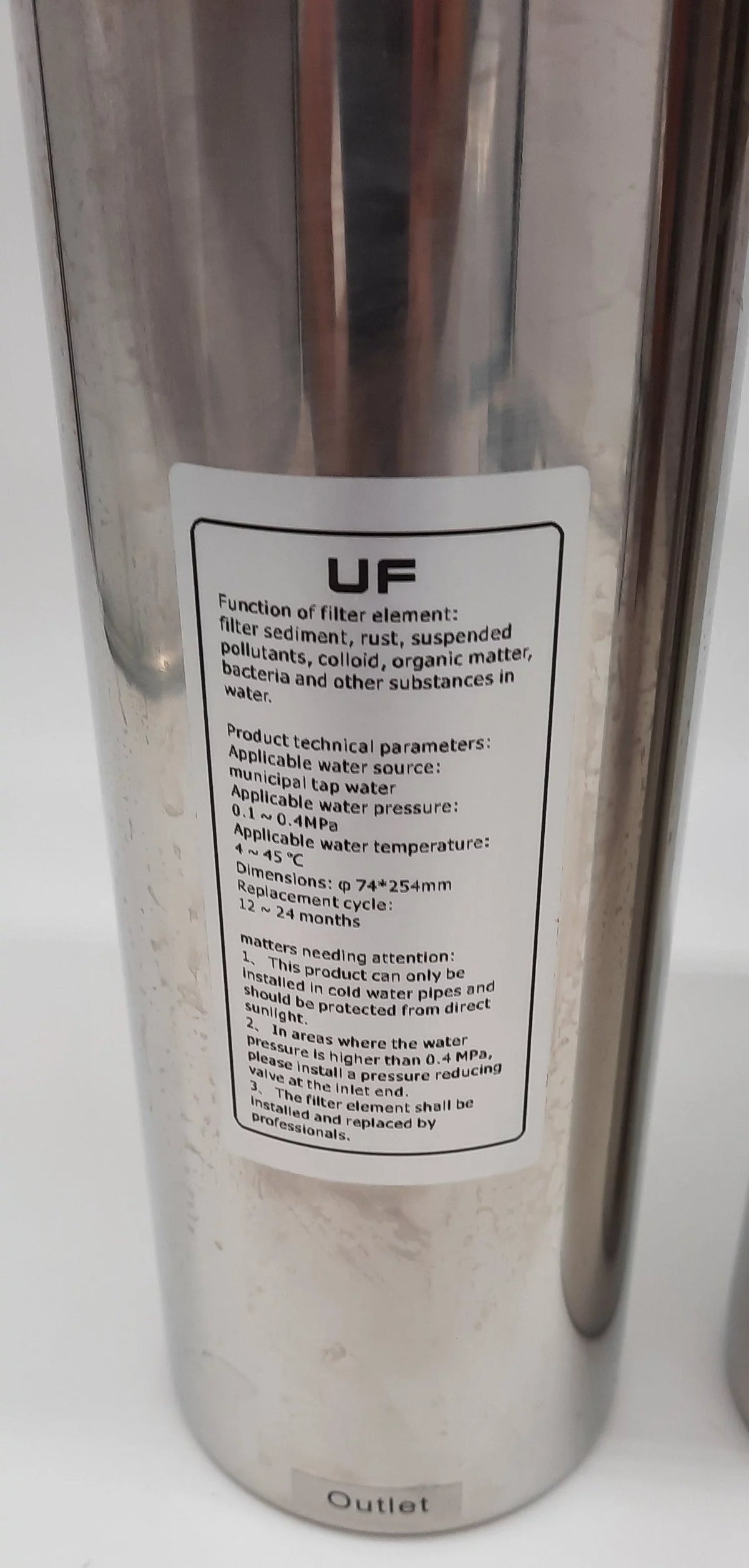 Potable stainless system Water stages filtration Ultra 3 Marine steel