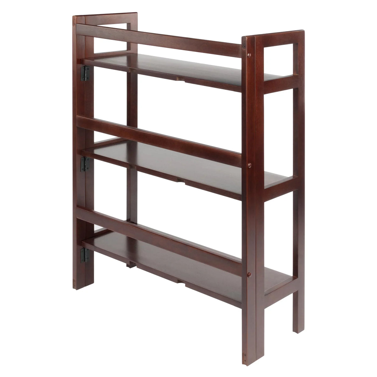 Foldable Winsome Wood Walnut Terry Stackable, Shelf, 3-Tier Finish