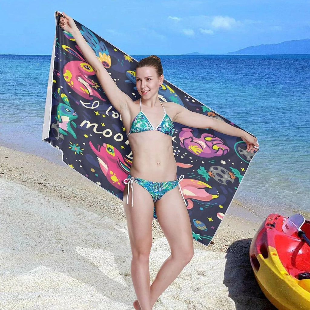 Quick Towel Camping Flying for Absorbent Rabbit Bestwell Holiday（596） Super Cute Towels Compact Swimming Towel Dry - Oversized Travel Lightweight Beach -