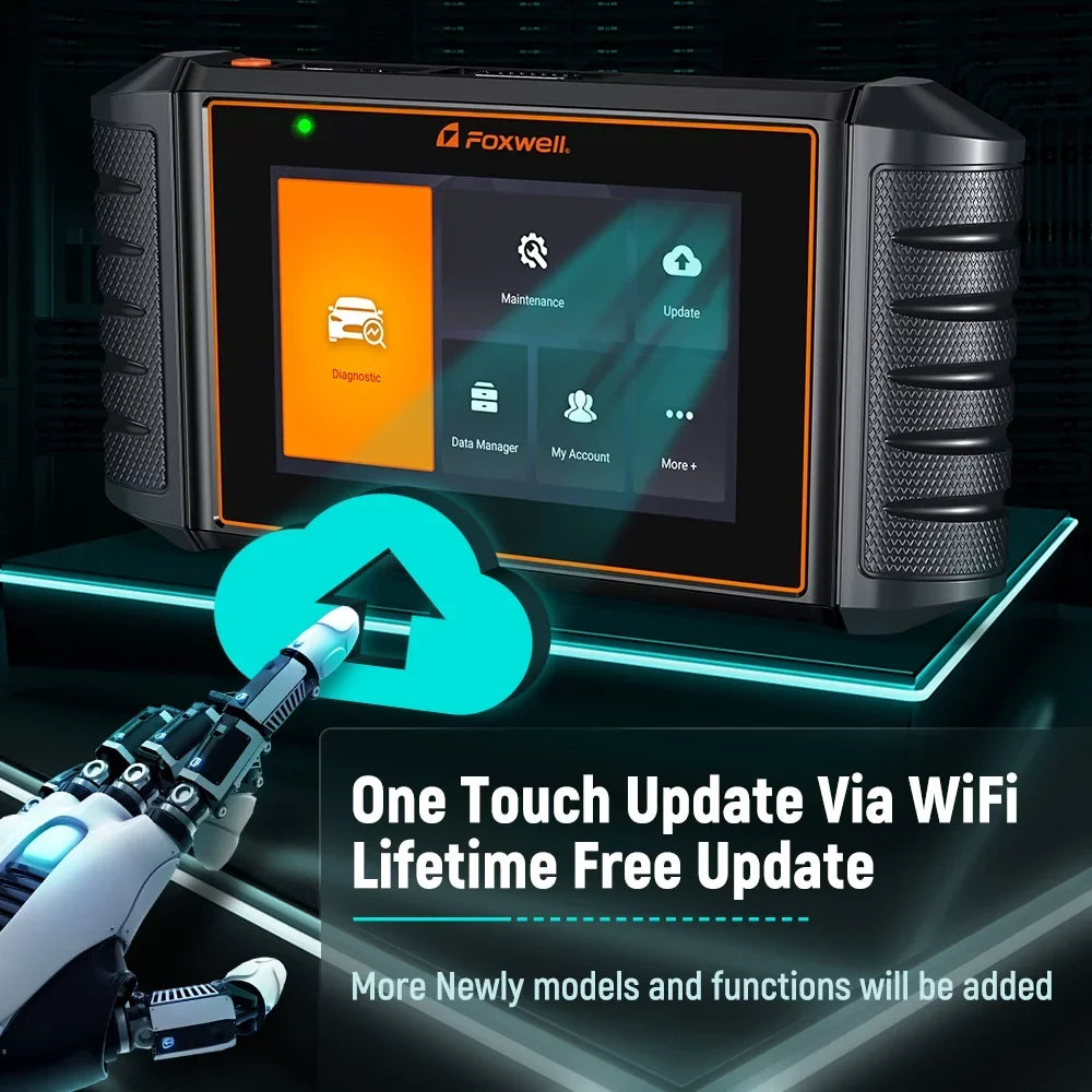 Automotive Battery OBDII NT726 FOXWELL Bleeding System Gift: Throttle Tool Reset Reader BMS OBD2 Tester ABS Service Scanner 12 All Coding Injector Diagnostic Suspension Scanner, Code Reset Automotive