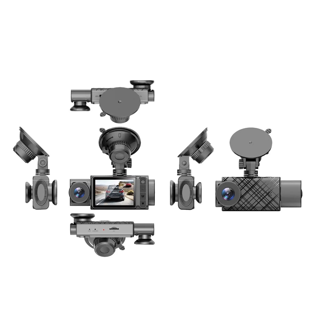 Auto Clear Driving Anself Multi-Language Rearview Video Dash Car Cameras Car Mirror Recording Recorder Recorder 3 Cam Safety Car 2in