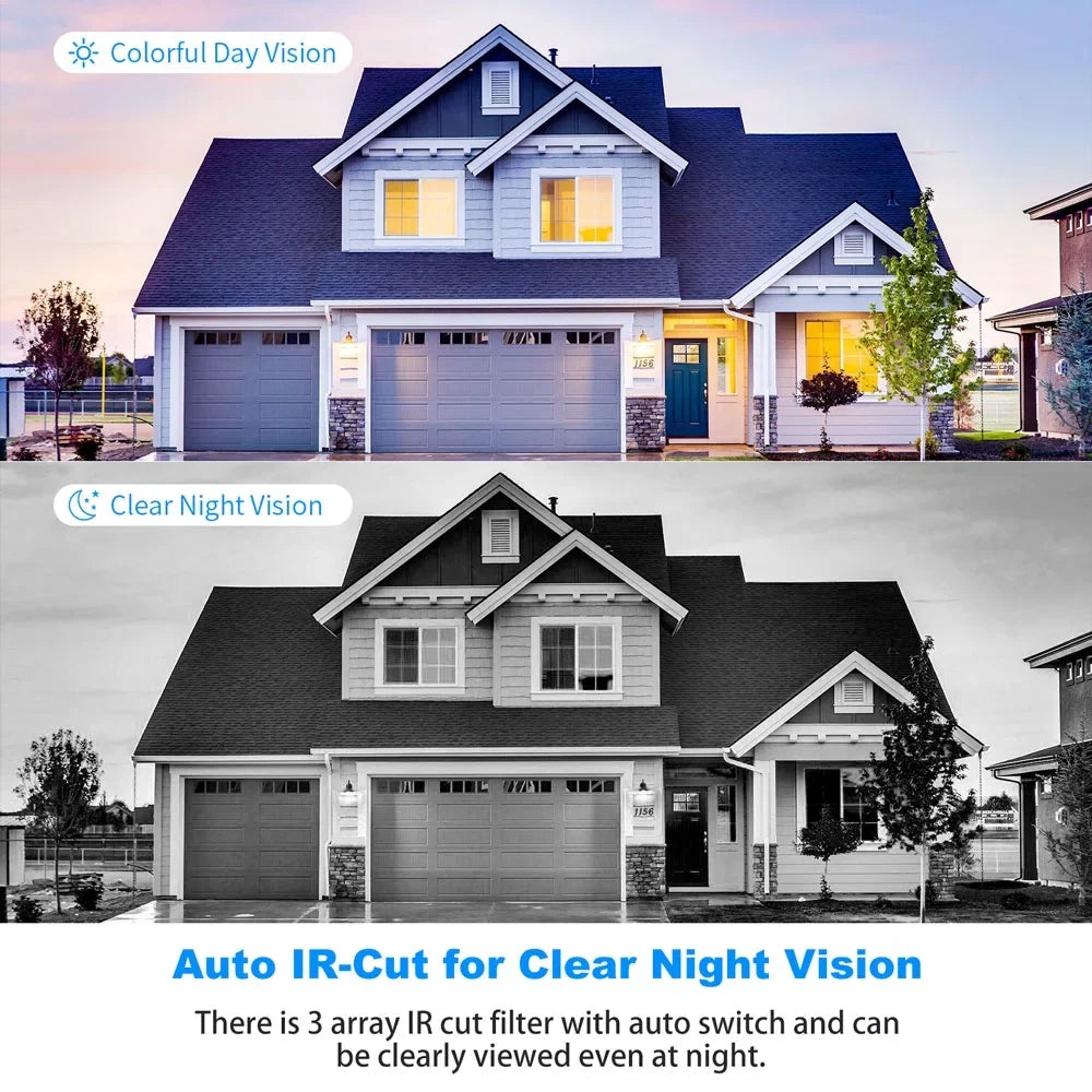 Vision, Monitor, NVR, Hiseeu Camera 10 WiFi) 4Pcs Channel Only 10.1'' with 2.4Ghz Recording, Night Waterproof, 1TB Home System with Wi-Fi (Supports Audio Security Hard Wireless Drive, Camera Security