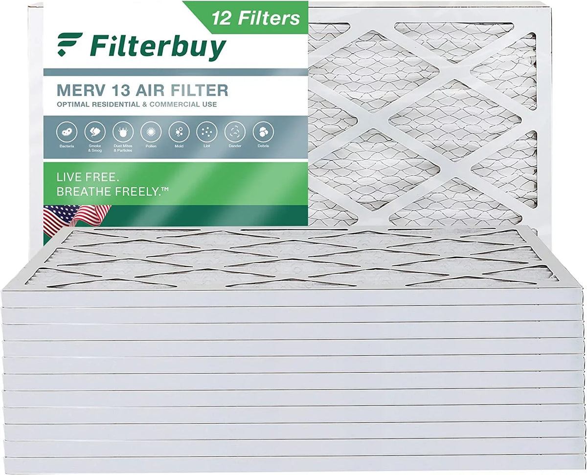 HVAC 13 Filterbuy Air (12-Pack) Furnace MERV Pleated Filters AC 12x24x1