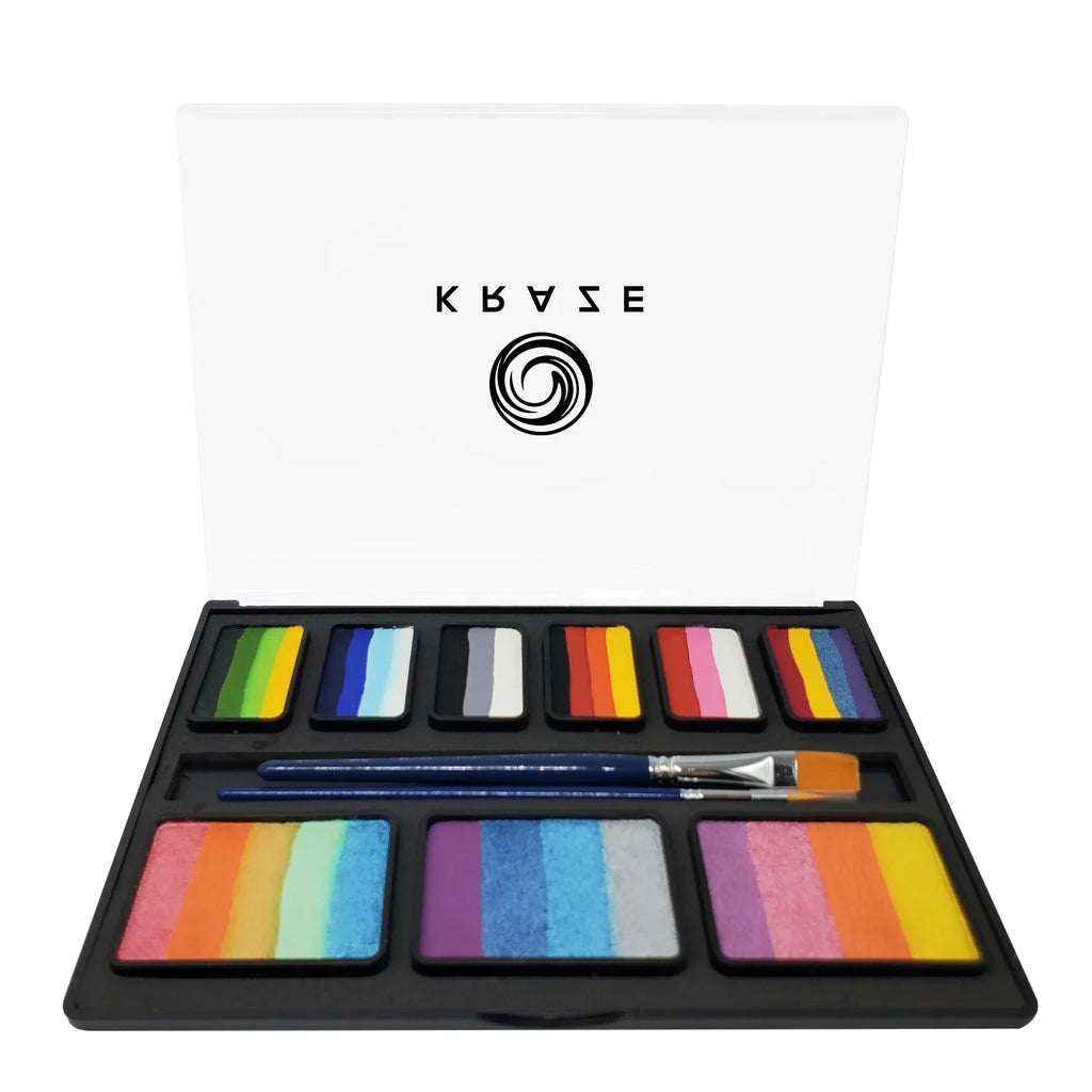 Palette, Makeup Painting Hypoallergenic, Water Stroke Safe, One Face Non Sensitive for Cake Skin, FX Halloween Toxic Paint Party Kit Split Kids Face Activated, & Adults Professional Celebration Kraze