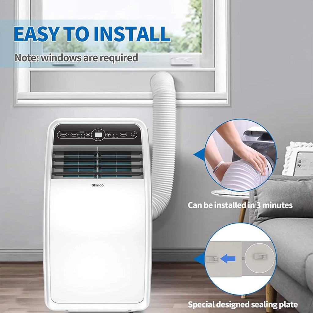 and BTU 8,000 AC SqFt 200 Shinco Rooms for Dehumidifier, Unit, Portable Fan