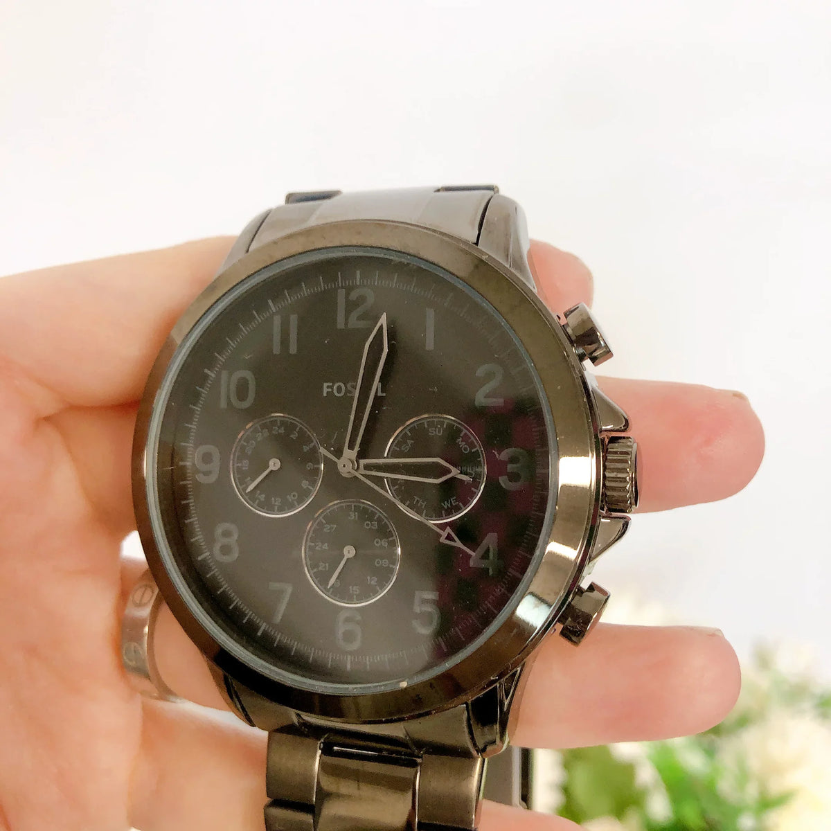 SMOKE GREY FOSSIL YORKE BQ2539 CHRONOGRAPH MEN'S WATCH GUNMETAL