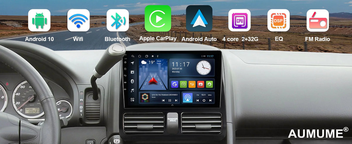 Double for 9 Honda CR-V Inch Control Car Auto/GPS/Bluetooth/FM/AUX-in/Steering 2002-2006 Built-in Backup Stereo 10 Camera Din Wheel Wireless Android with TouchScreen Radio Carplay/Android