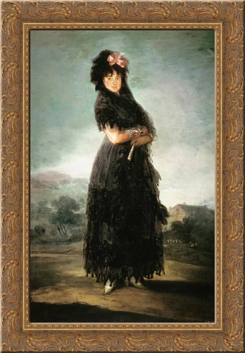 Art Santa de Ornate Wood Marquesa Ninth Waldstein, Framed Mariana Goya Cruz 24x18 Canvas by Gold Francisco