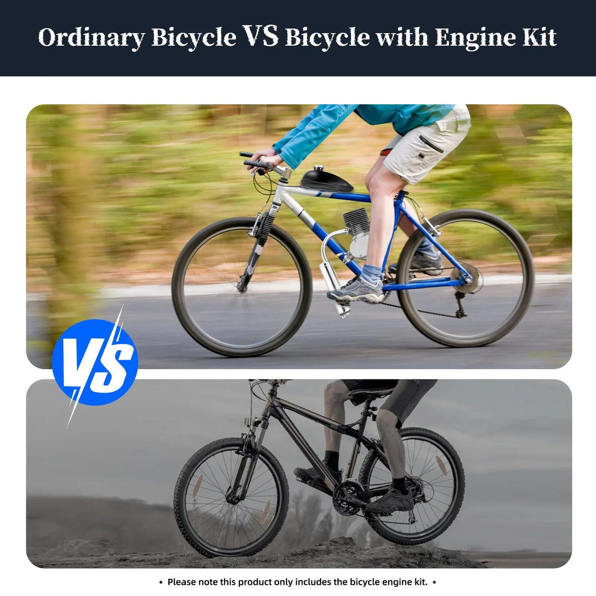 Bicycle for Motorized Bicycle 2 Miumaeov Kit Engine Engine /28" Full Bike Set 26" Most 100CC Petrol Gas Kit Stroke