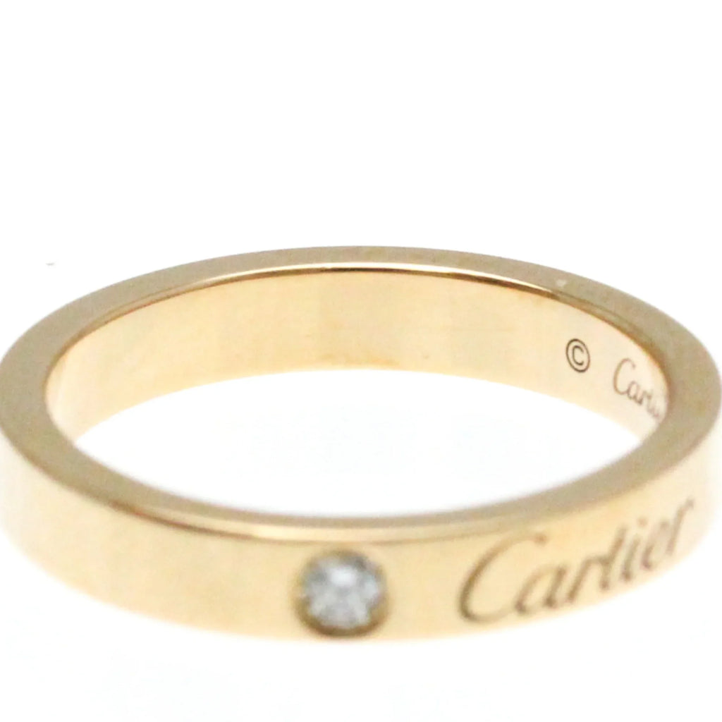 Pink Ring Gold Cartier Gold (18K) Ring Diamond Pink Band Engraved (Good) Fashion Pre-Owned