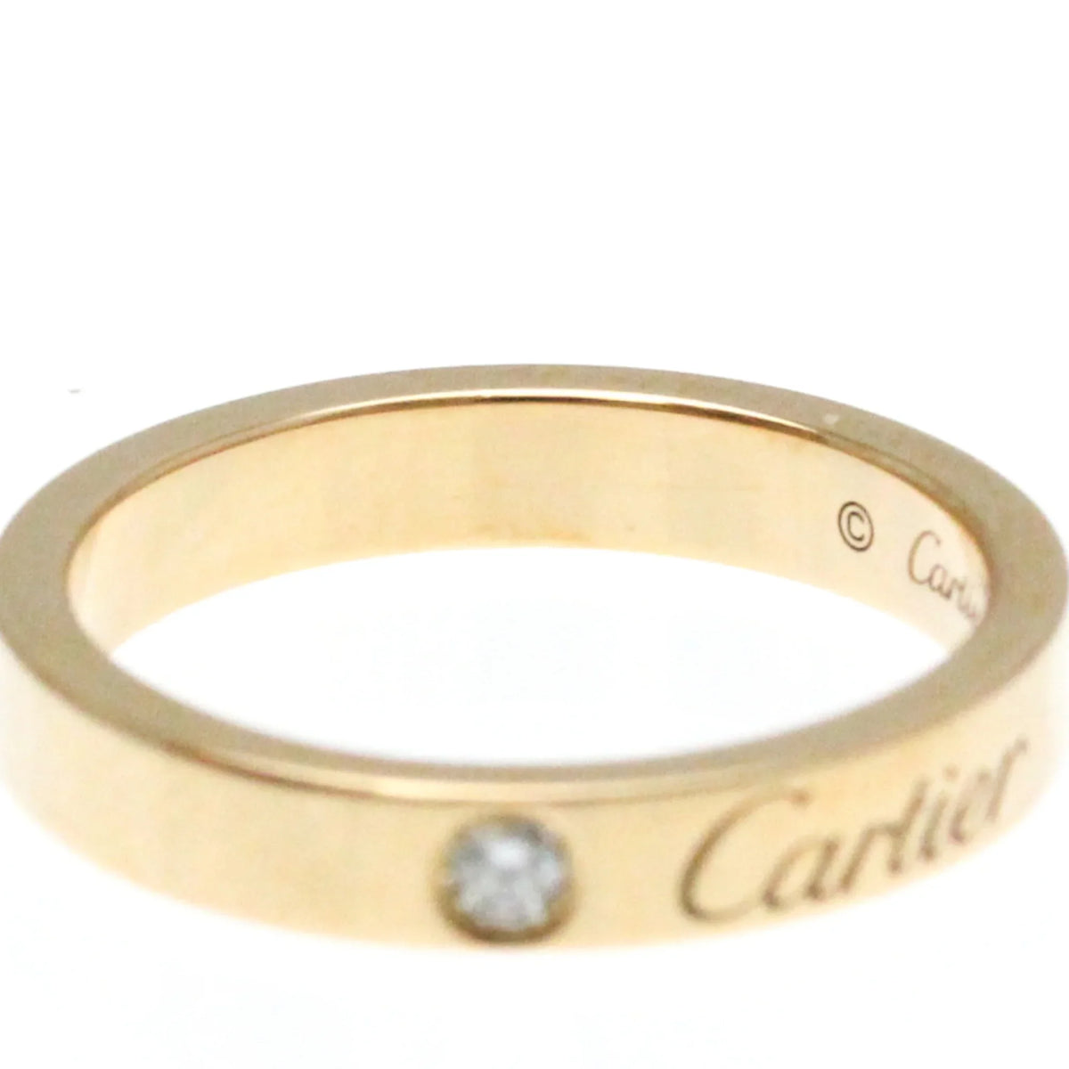 Pink Ring Gold Cartier Gold (18K) Ring Diamond Pink Band Engraved (Good) Fashion Pre-Owned