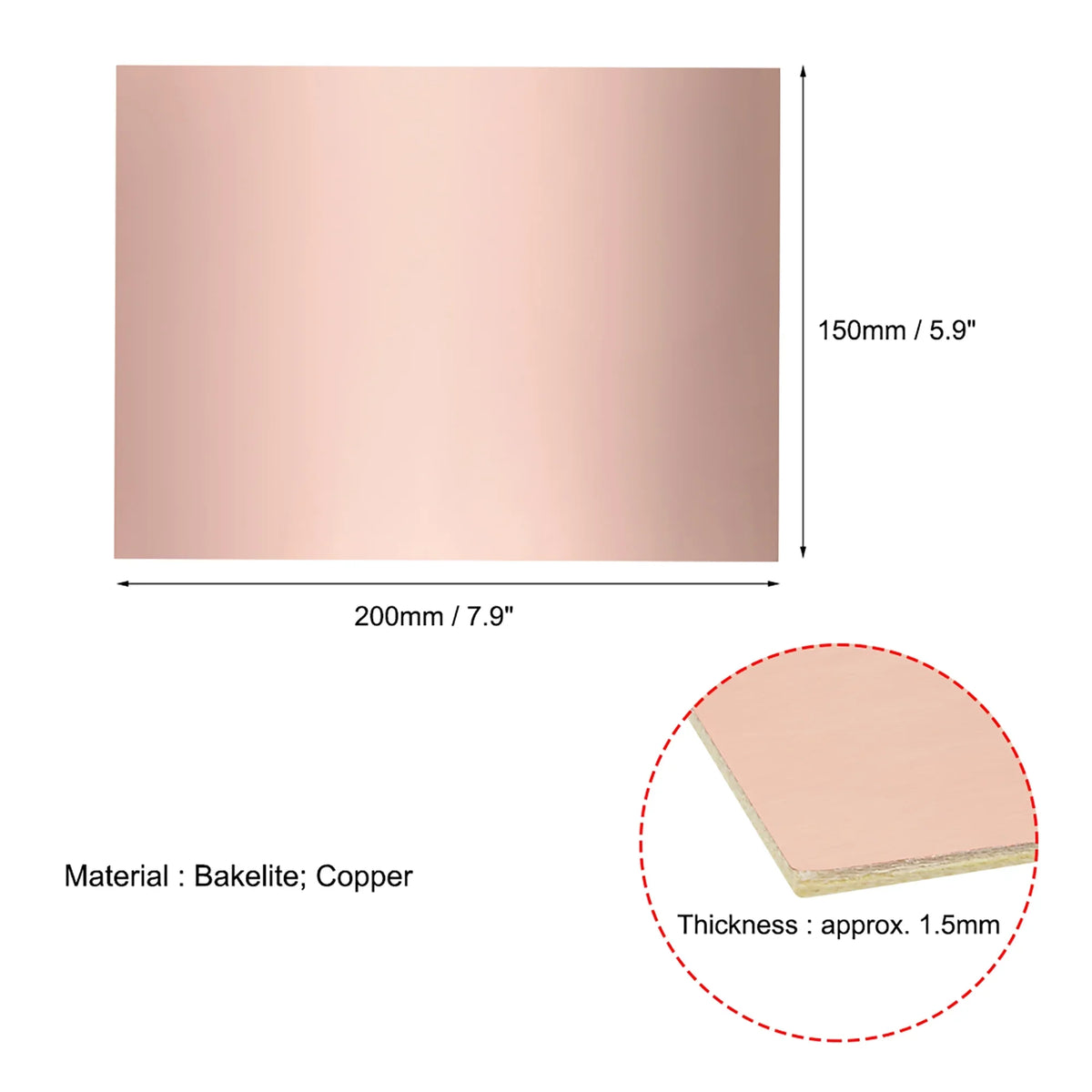 Circuit Single-Sided Unique Prototyping 200x150mm Copper Board Laminate Board 1.5mm DIY Thickness Bargains PCB Clad