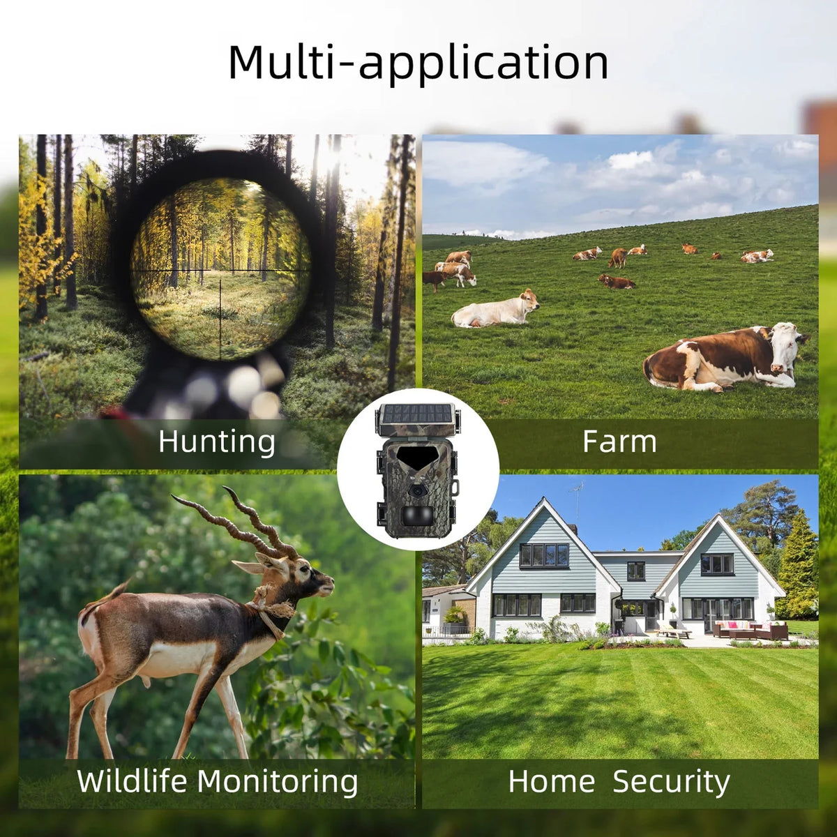 0.3s Vision Trigger Time Recording Trail Motion Activated IP65 Solar with Camera Wildlife Camera Powered Game Waterproof Cam 20MP for 1080P Night Loop Hunting TOMSHOO