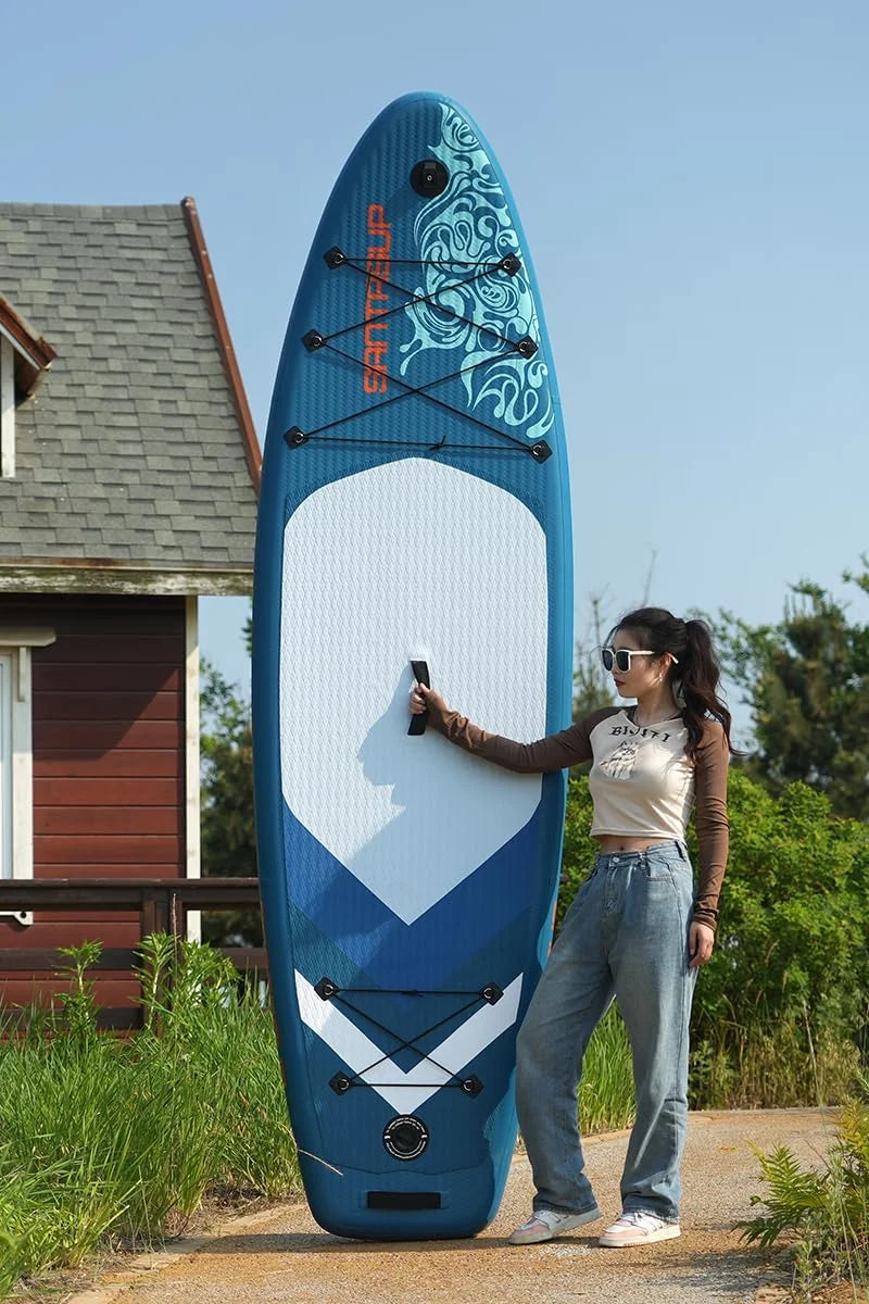 Accessories, Fishing Surfing, with for Stand for Wide Board Deck, Adults, Premium & Non-Slip Max 11'x33 Youth SUP x6 Stance, 330lbs Inflatable Up & Paddle