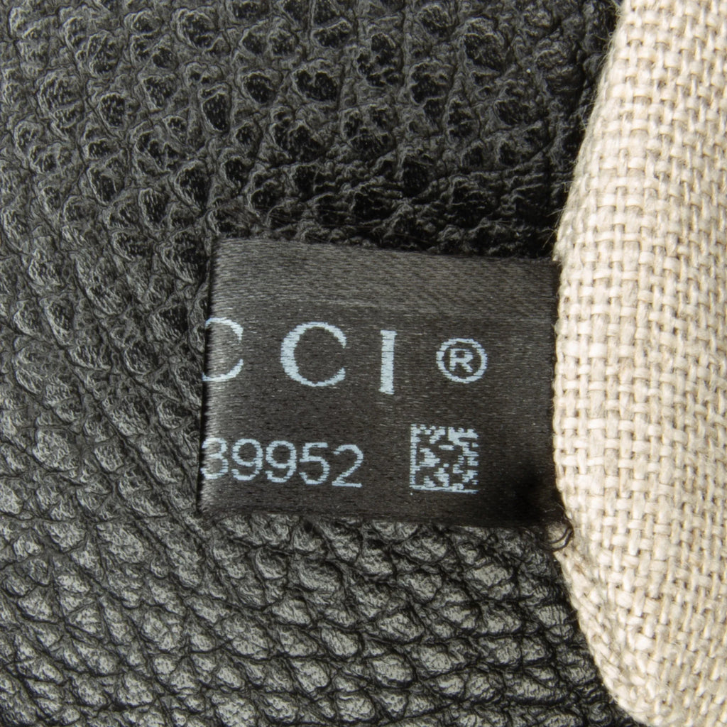 (Good) Authenticated G Leather Dollar Interlocking Crossbody Unisex Calf Gucci Medium Pre-Owned Bag Black