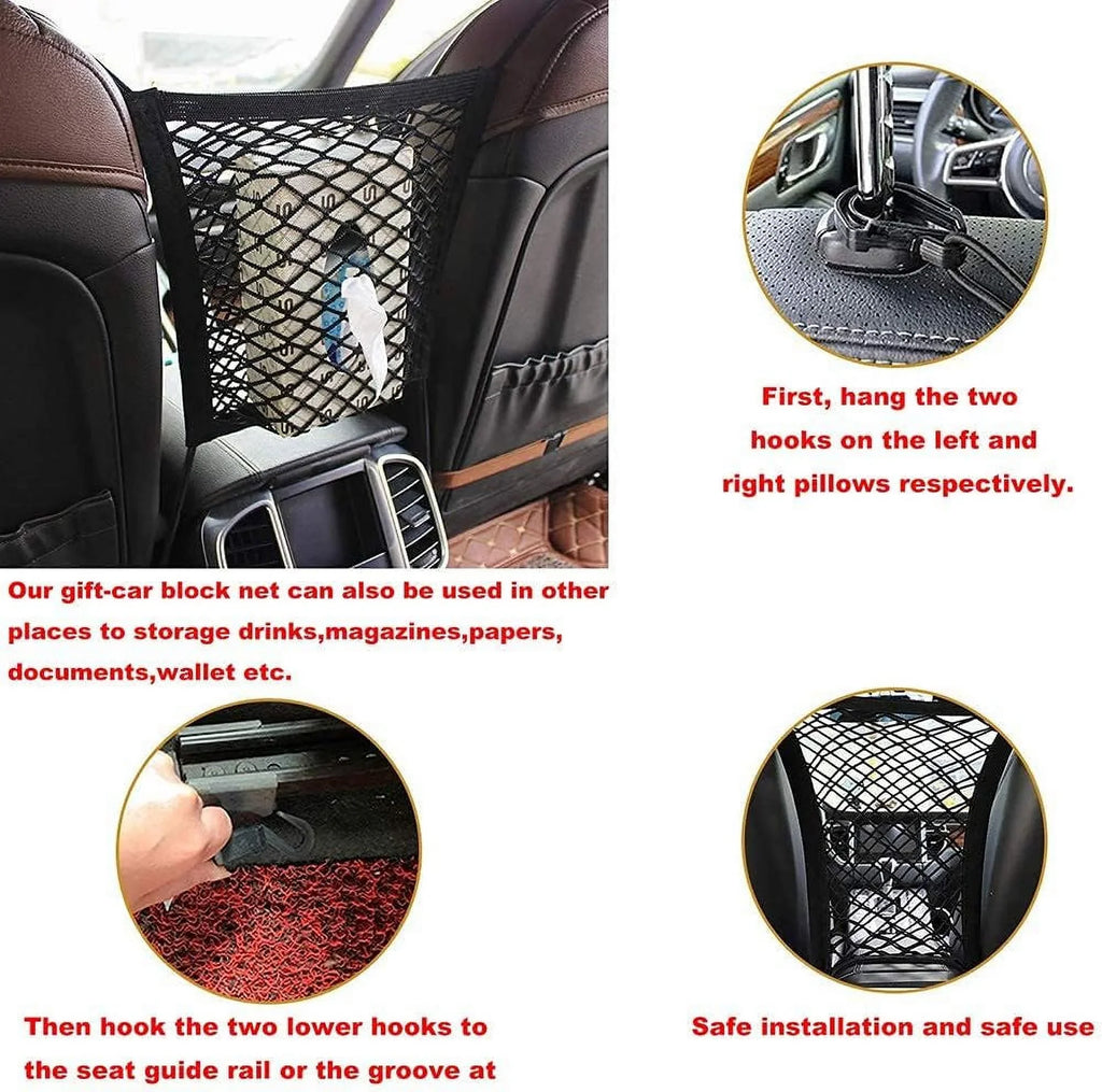 Cars Dog with Duty Mesh for Car Pet Black—Safety in Vehicles, SUV, Barrier Cars Wire Seat Front Dividers Barriers—Heavy Adjustable Fence Travel