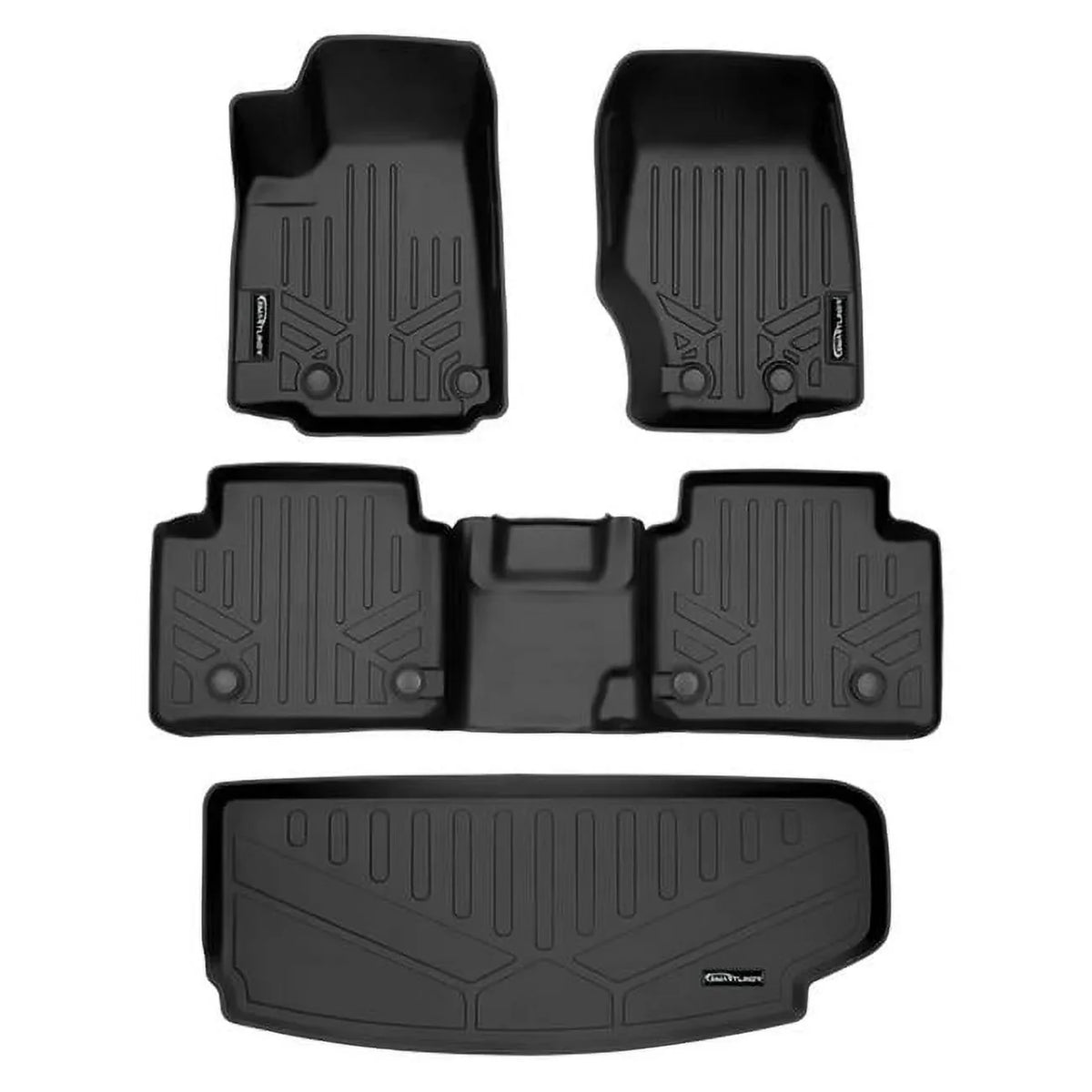 Fit 2021-2023 Behind Floor the Cargo & Liner 3rd All Row Black L, Cherokee 2 Weather Row Liner Custom Grand Jeep Mat Set Black SA0568-B0568-E0568 for