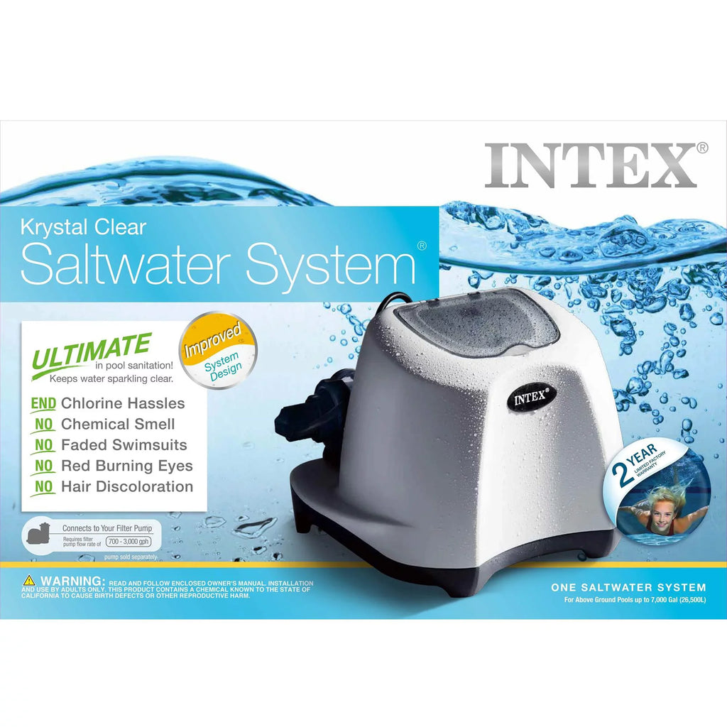 Krystal Swimming for Pools Intex System Saltwater Ground Pack) (2 Clear Above