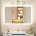 36x28 Wall-Mounted LED Mirror, Bathroom Touch with Backlit LED Mirror Bathroom Mirror, ANTEN Lights, Dimmable Inch Vanity Mirror Sensor, Bathroom Anti-Fog, Lighted 3000K-6000K,