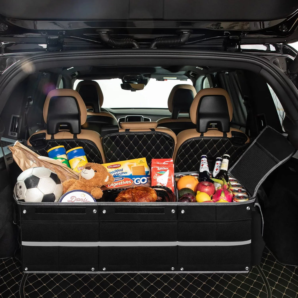 Suv, proof Leak Cooler Car Waterproof Sedan, 3 Compartments Truck,Van with Organizer Suitable for Insulated Trunk Vehicle Organizer for Bag, Collapsible Car