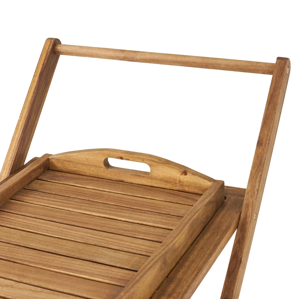GDF Kenilworth Wood Studio Natural Cart, Acacia Tiered Indoor/Outdoor 2 Bar
