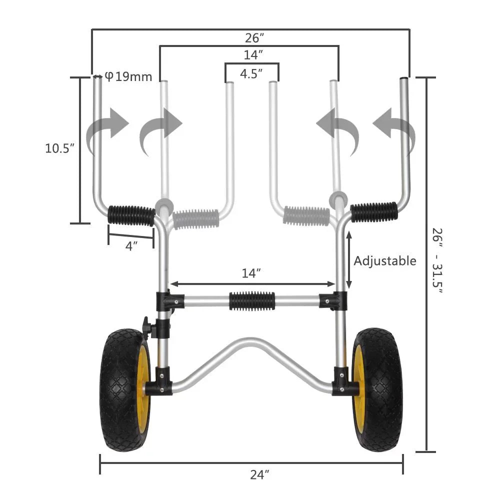 Trolley Trailer, Top Zimtown on Kayak Carrier Kayak Dolly Sit Cart