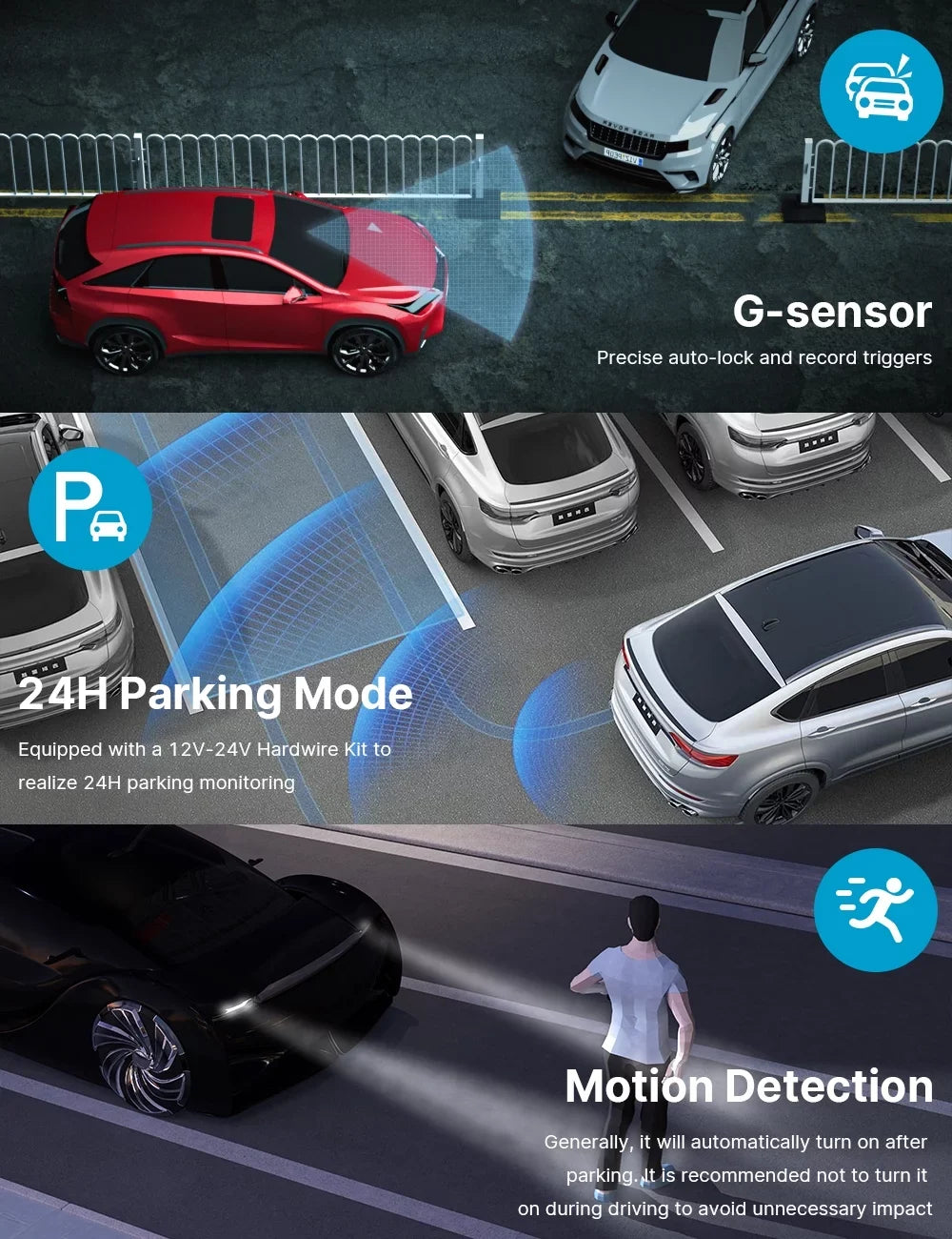 Dual Cam FHD Rear, Camera UHD WDR Camera 4K Front and Car DVR TOGUARD 1080P Dash Dash