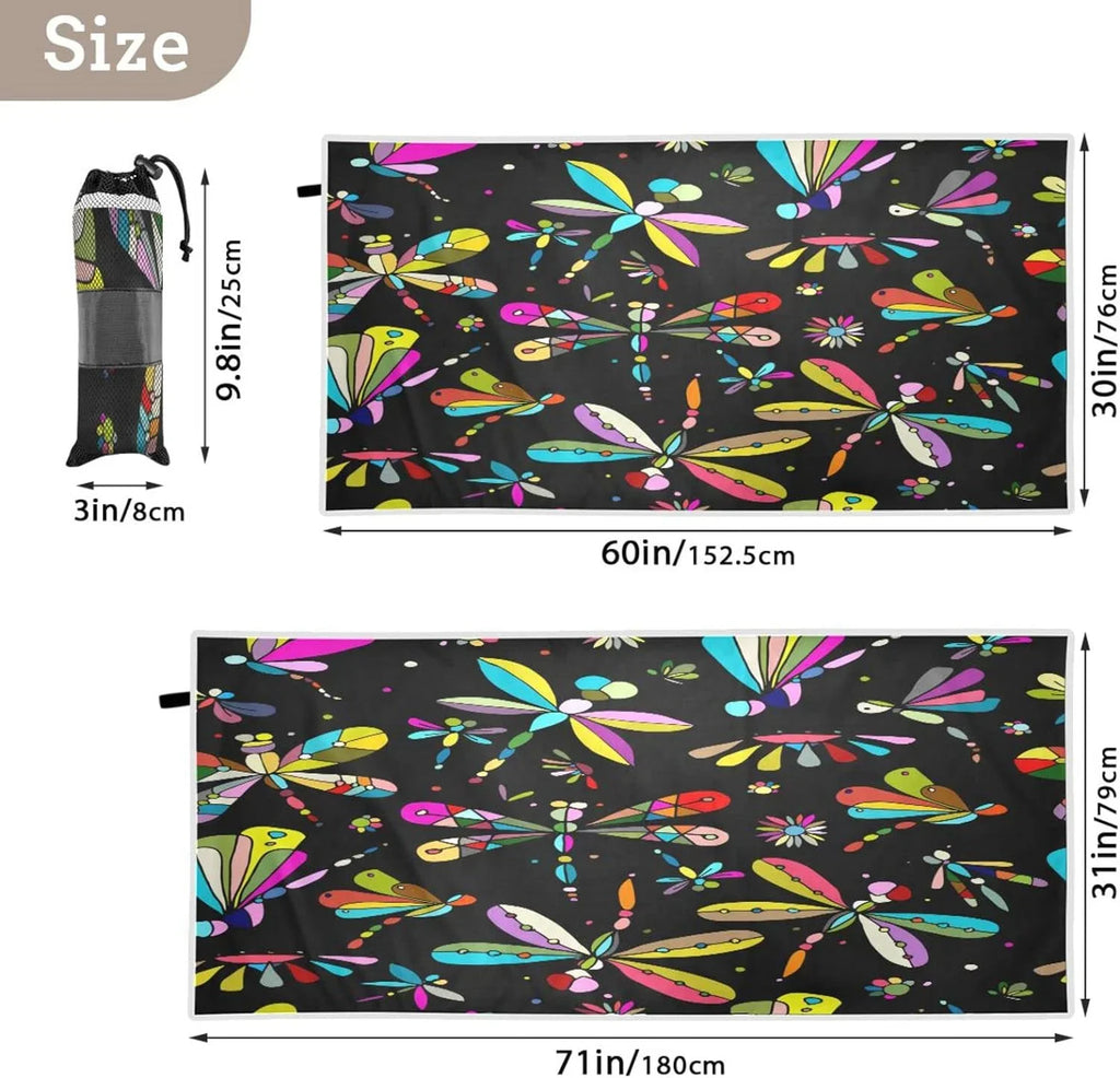 Absorbent - Swimming Camping Dry - Holiday（386） Towel Compact Oversized Dragonfly Lightweight Quick Towels Beach Travel Bestwell for Towel Super