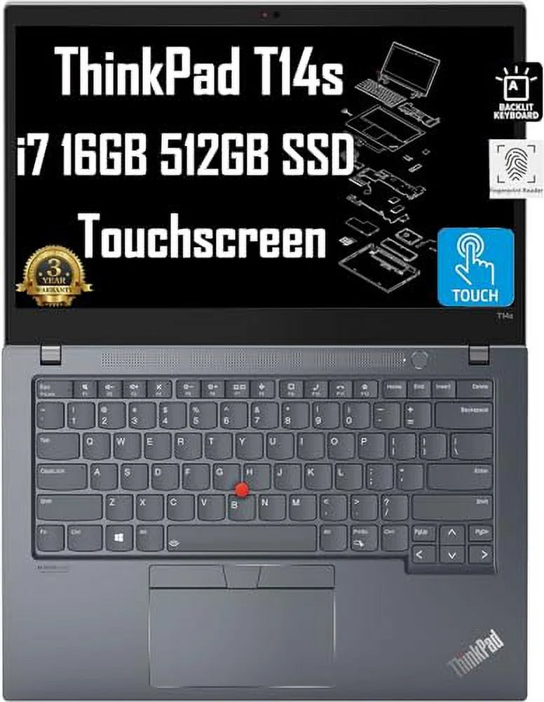 Pro, 512GB S (14" 16GB Core Backlit, 11 WRT, ThinkPad T14 3-Yr Thunderbolt 4, Gray Battery, Laptop (T14s) Win Lenovo Intel Touchscreen, FP, / Business SSD) 14-Hr Webcam, 10 FHD Long i7-1165G7, RAM,