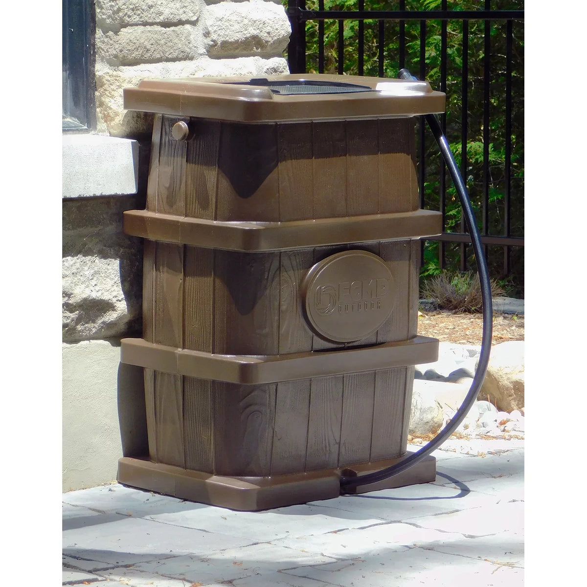 Pack) Grain Wood Barrel, Outdoor Brown (2 Gal Water Catcher 45 Rain FCMP