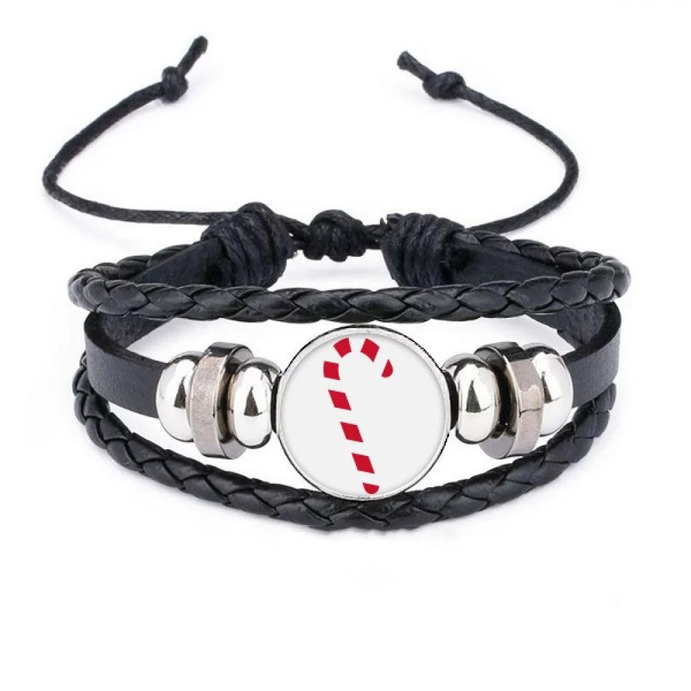 Festival Wristband mas Leather Braided Red Woven Bracelet Crutch Rope