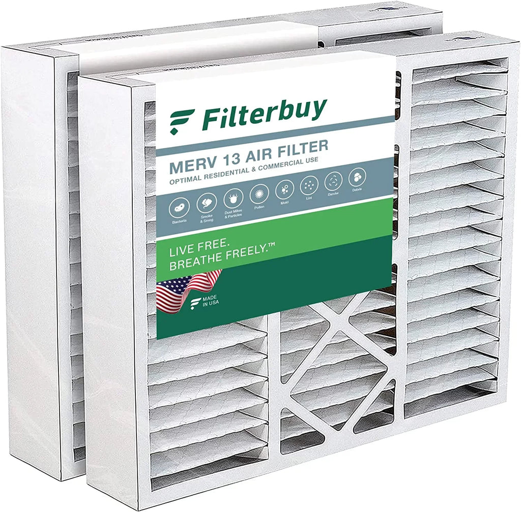 for Goodman, Filterbuy Amana, and Nordyne AC HVAC MERV Furnace Pleated Air (2-Pack) 13 Filters 20x22x5