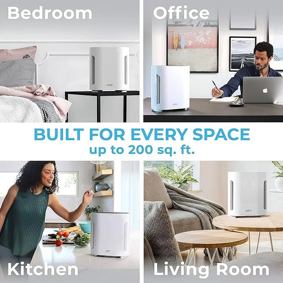 & Box - Pure Bedroom Purifier Open for Living Room PureZone Air PEAIRPLG White Enrichment