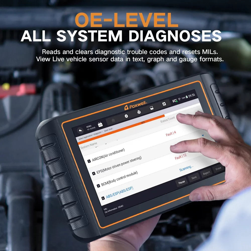 ECU Foxwell Test Professional Coding All Automotive OBD with TPMS Reader Tool OBD2 Services Code Tool Scanner System Tool Car EOBD 36 Reset Diagnostic Programming GT75TS Active Bidirectional Scanner