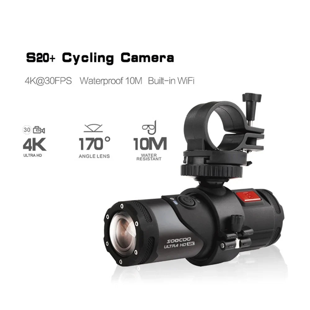 Sports Waterproof WiFi SOOCOO Cycling 4K Adventure Helmet mounted Head APP Action Camera, Camera